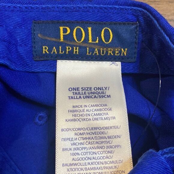 Polo Ralph Lauren Mens Sports Ball Cap Royal USA Flag One Size NEW - Picture 4 of 4